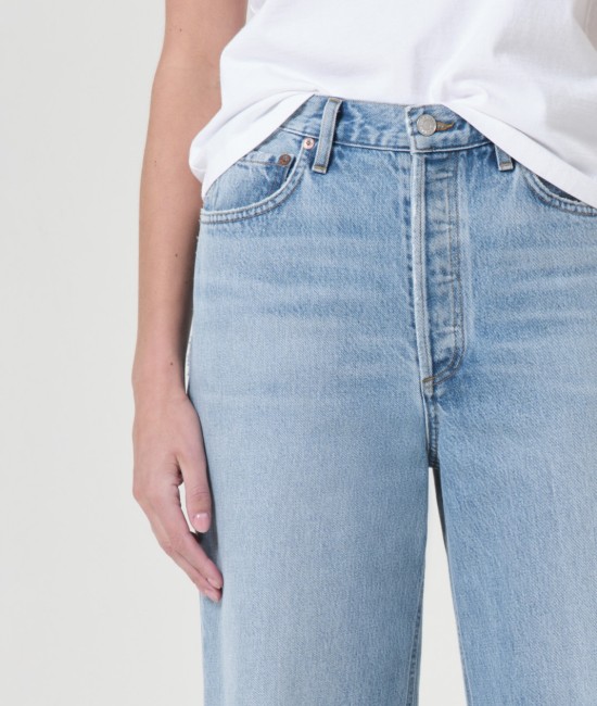 Light blue jeans with dimensional rolled ankle cuffs Light blue jeans with dimensional rolled ankle cuffs