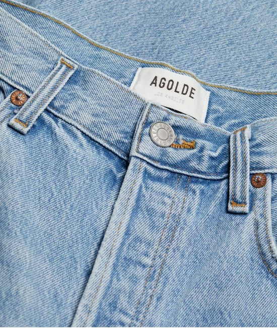 Light blue jeans with dimensional rolled ankle cuffs Light blue jeans with dimensional rolled ankle cuffs