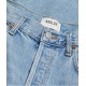 Light blue jeans with dimensional rolled ankle cuffs Light blue jeans with dimensional rolled ankle cuffs