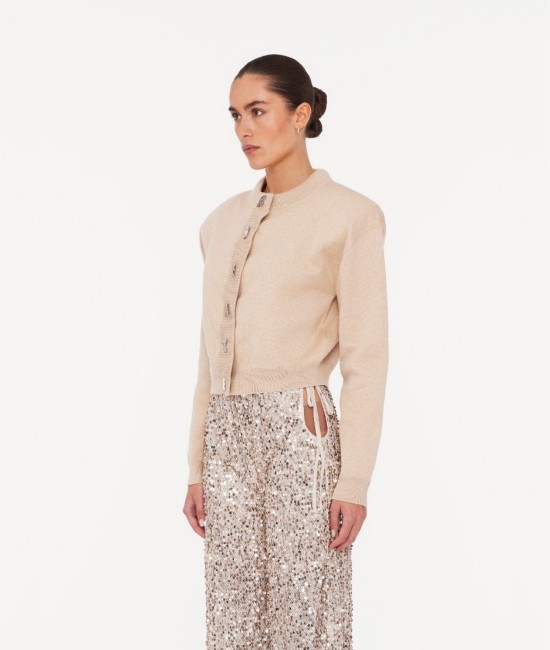 Beige knit cardigan with buttons Beige knit cardigan with buttons