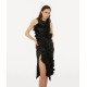 Black midi ruffle sequins dress Black midi ruffle sequins dress