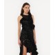 Black midi ruffle sequins dress Black midi ruffle sequins dress