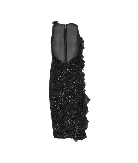 Black midi ruffle sequins dress Black midi ruffle sequins dress