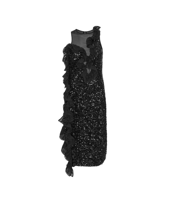 Black midi ruffle sequins dress Black midi ruffle sequins dress