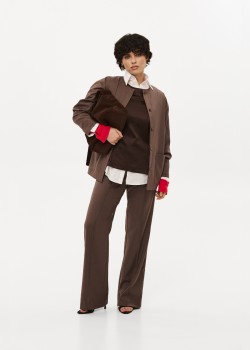 Brown straight-cut pants