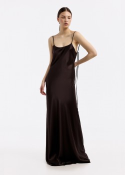Devon Espresso maxi dress with open back