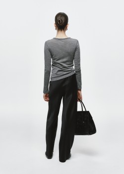 York Black silk pants