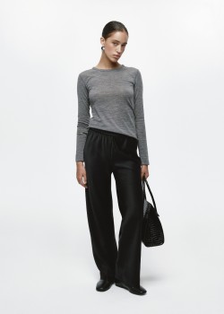 York Black silk pants