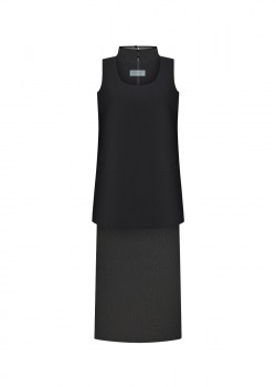Dress with tunic and mesh